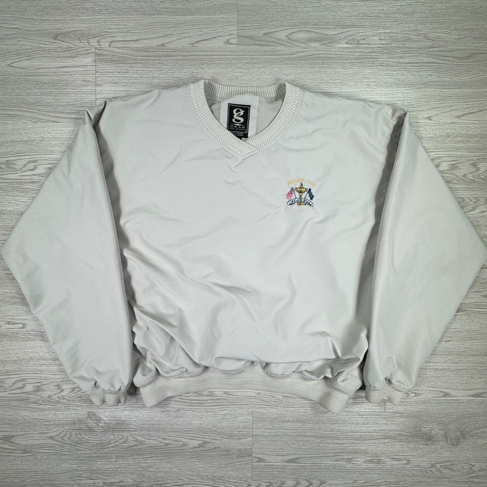 Gear For Sports Men's Windshirt Ryder Cup Oakland Hills 2004 Tan Large Pullover‎